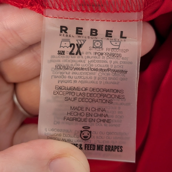 NWT Rebel Wilson × Angels 2-Piece Red Eyelash Lace Camisole & Blouse Set Size 2X - Picture 10 of 11